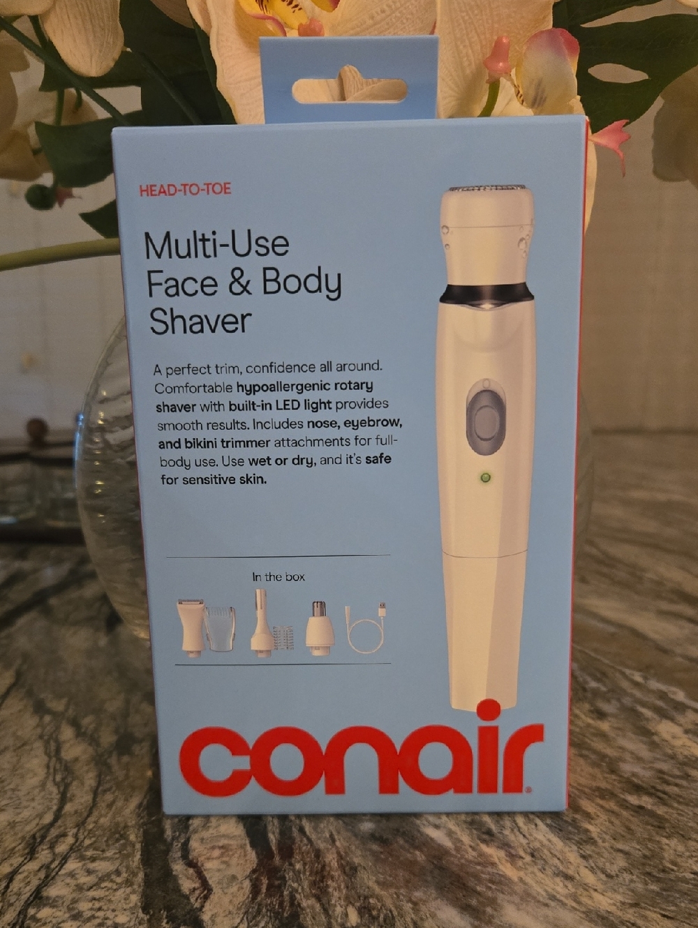 Conair Multi-Use Face & Body Shaver - White & Light Blue